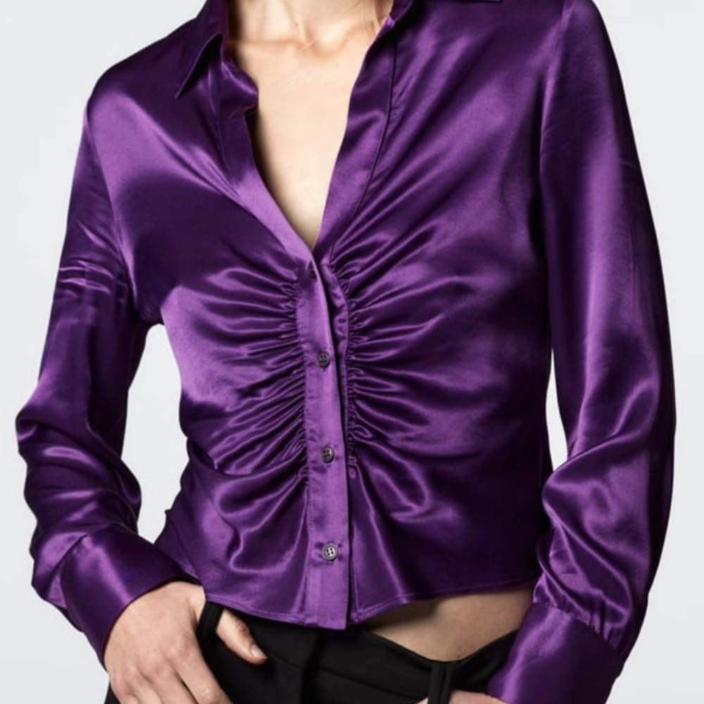 Zara Satin button up top
